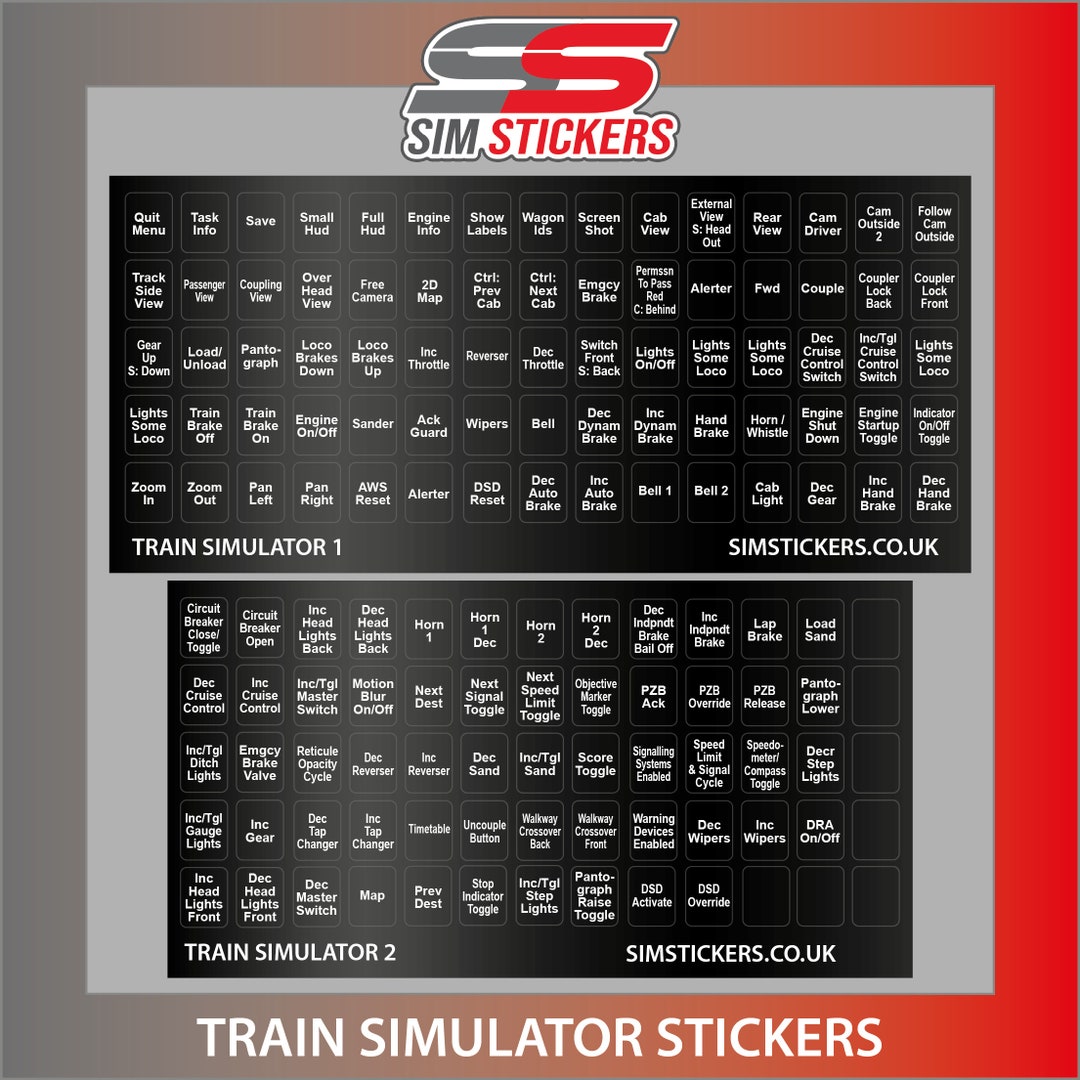 BLACK Stickers for Train Simulator Keyboard/button Box Set of 2 - Etsy