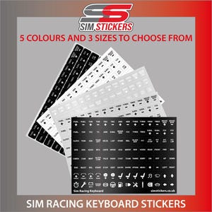 Stickers for Car Simulator Keyboard/Button Box/Wheel iRacing/Assetto Corsa (AC)/Project Cars 2 (PC2) VARIOUS_COLOURS KB