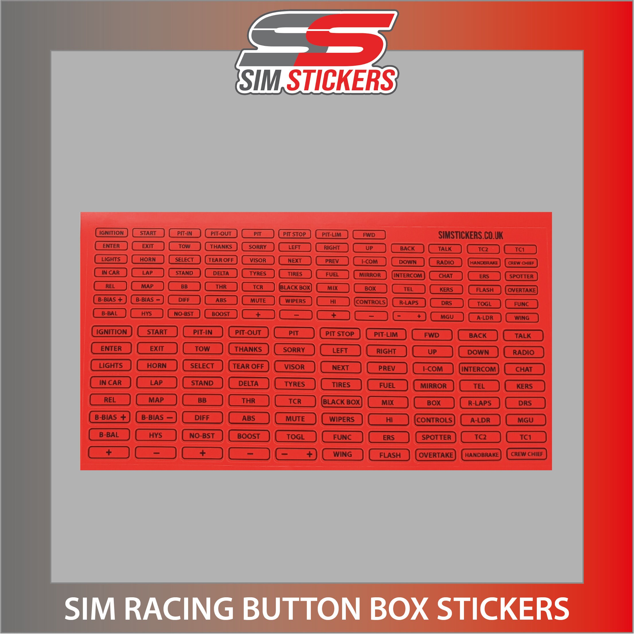 FLUORESCENT Border Stickers Car Sim Racing Button Box/wheel Iracing/ac ...
