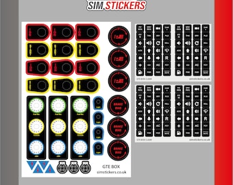 Pokornyi Engineering GTE Box Stickers - Simulator Button Box Stickers