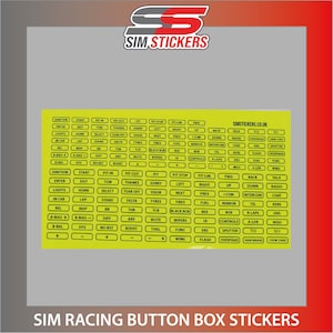 FLUORESCENT Border Stickers Car Sim Racing Button Box/Wheel iRacing/AC/PC2 VARIOUS_COLOURS image 3