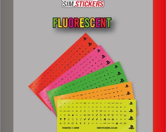 FLUORESCENT Fanatec 7.5mm Stickers for Simulator Wheel/Button Box VARIOUS COLOURS