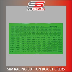 FLUORESCENT Border Stickers Car Sim Racing Button Box/Wheel iRacing/AC/PC2 VARIOUS_COLOURS image 2