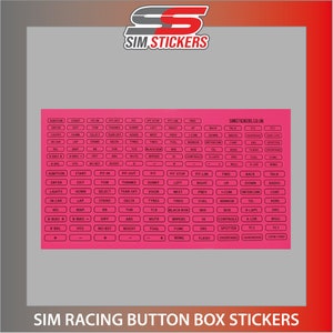 FLUORESCENT Border Stickers Car Sim Racing Button Box/Wheel iRacing/AC/PC2 VARIOUS_COLOURS image 6