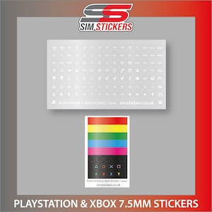 CLEAR 7.5mm Round PlayStation/Xbox/PC Stickers for Simulator iRacing/AC Set of 2