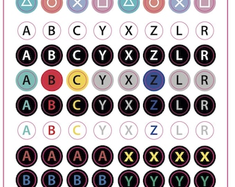 Round Controller Stickers at 7mm Diameter Size - Playstation, Dreamcast & Gamecube Gaming Labels - Decals for Controller Buttons