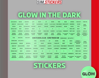 GLOW in the Dark Euro Truck Stickers for Truck Simulator Button Box/Wheel ET2/ETS - Euro Truck Simulator