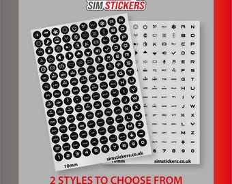 CLEAR / BLACK 10mm Round Stickers for Sim Racing Wheel Buttons / Simulator / Button Box / Controller | Decals | Labels