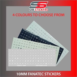 Fanatec 10mm Stickers for Various Simulator Wheel/Button Box VARIOUS COLOURS
