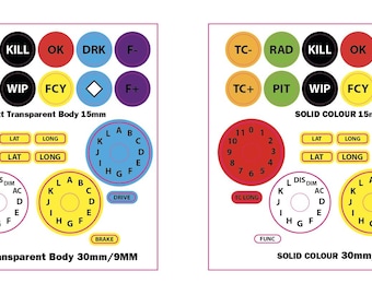 Custom Porsche 963 Round Button Stickers backlit and full colour