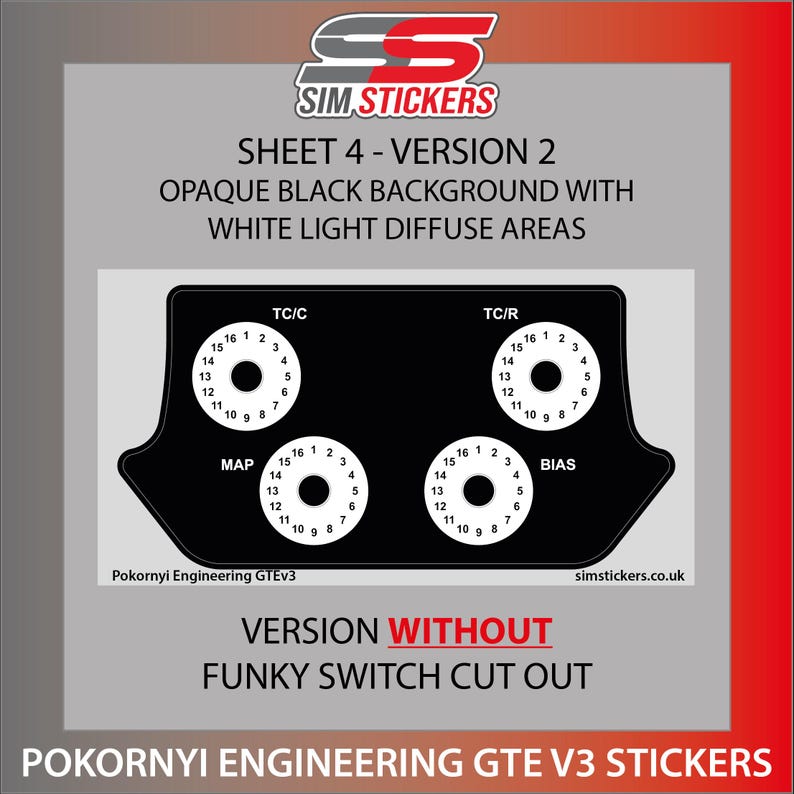 Pokornyi Engineering GTE V3 Wheel Stickers for Car Simulator - Etsy