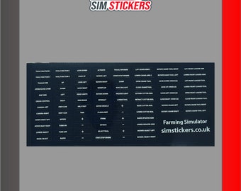 BLACK Stickers for Farming Simulator Button Box/Wheel/Controller/Side Panel