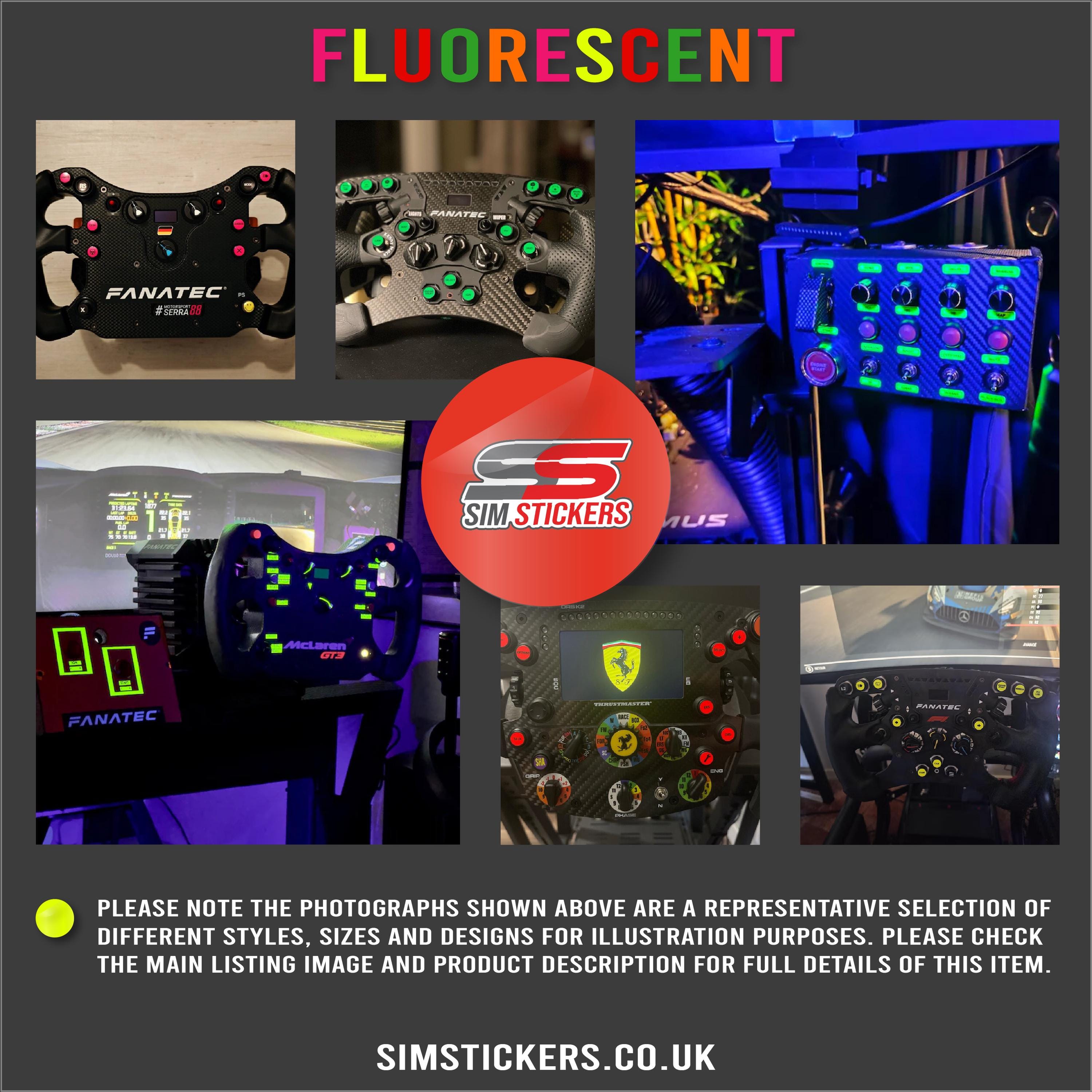 FLUORESCENT Fanatec 8mm Stickers for Various Simulator Wheel/button Box ...