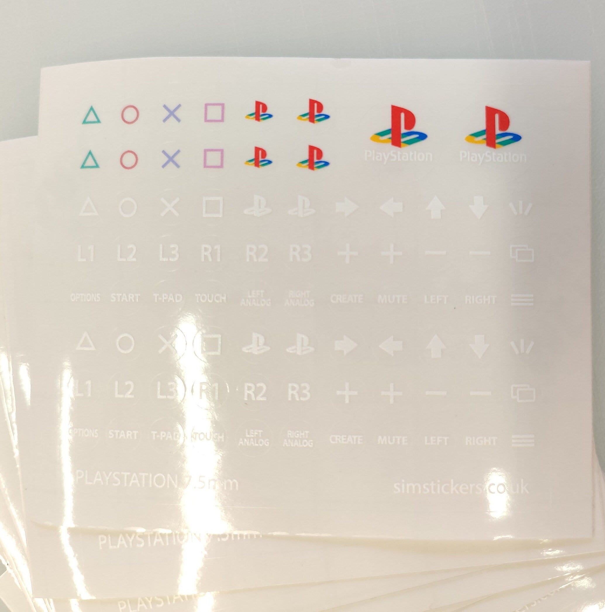 Ps Controller Label CLEAR 7.5mm Round Playstation Stickers for Simulator Wheel/button Box ...