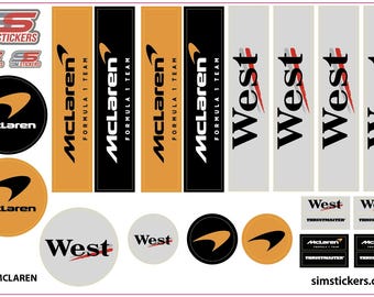 West McLaren Stickers for Car Simulator