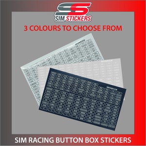 Border Stickers for Car Sim Racing Button Box/Wheel iRacing/AC/PC2 VARIOUS COLOURS