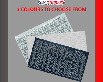 Border Stickers for Car Sim Racing Button Box/Wheel iRacing/AC/PC2 VARIOUS COLOURS