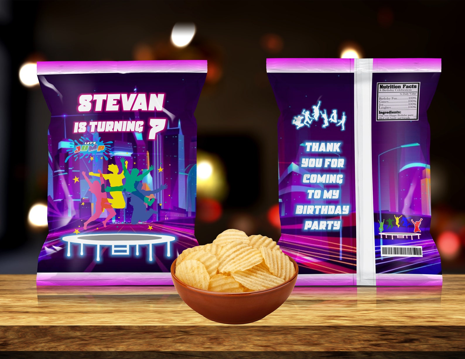 Jump Chip Bag Label Jump Party Favors & Decor Jump Treat Etsy