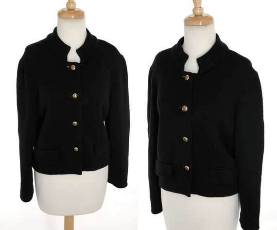 Vintage 1960s | Black Wool Sweater | Saks Fifth Av