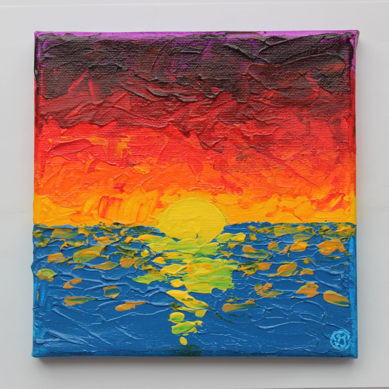 Sunset Palette Knife Textured Painting artbyvaidehi Etsy