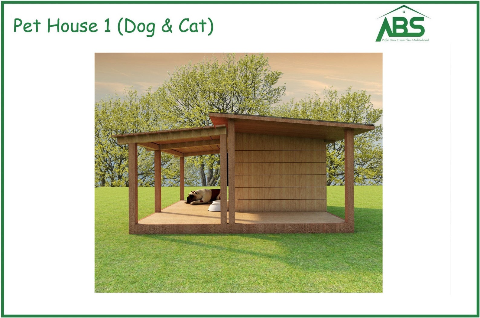 Large Dog Kennel With Porch Plans Pet House Build Plans Dog Etsy