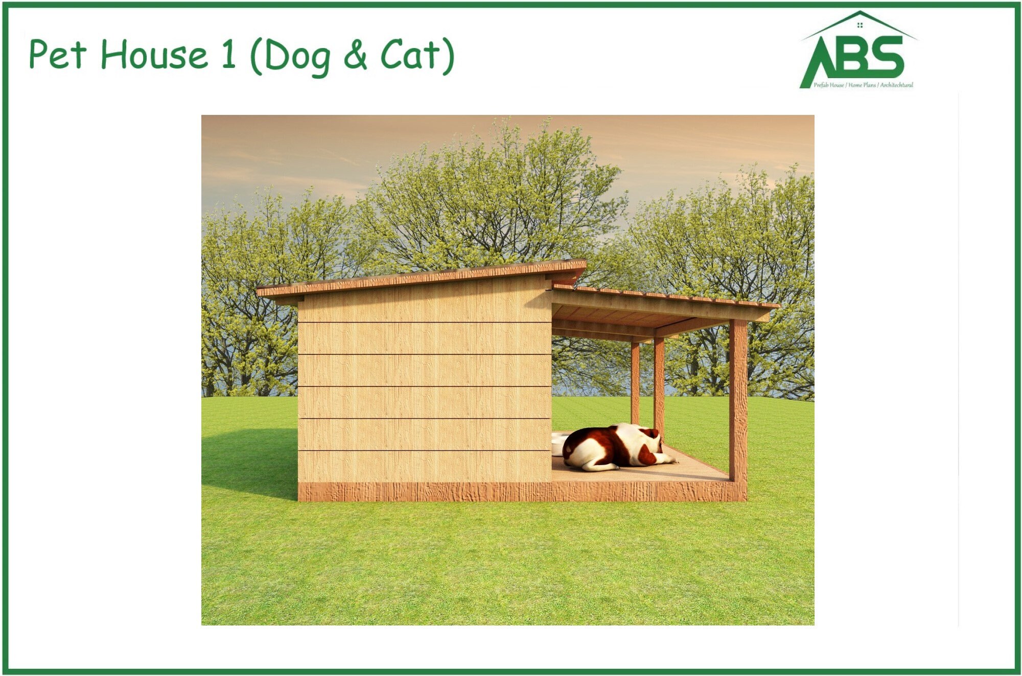 Large Dog Kennel With Porch Plans Pet House Build Plans Dog Etsy