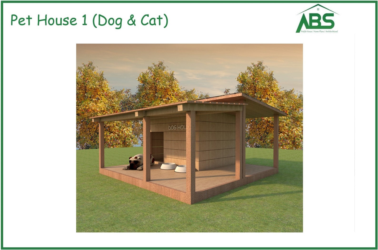 Large Dog Kennel With Porch Plans Pet House Build Plans Dog Etsy