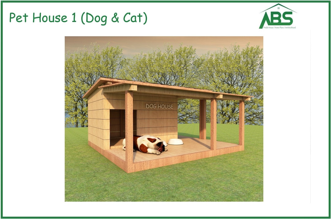 Large Dog Kennel With Porch Plans Pet House Build Plans Dog and Cat