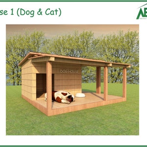 Large Dog Kennel With Porch Plans Pet House Build Plans Dog - Etsy