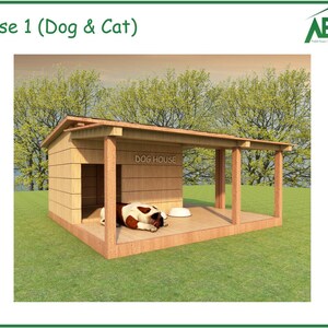 Large Dog Kennel With Porch Plans Pet House Build Plans Dog - Etsy