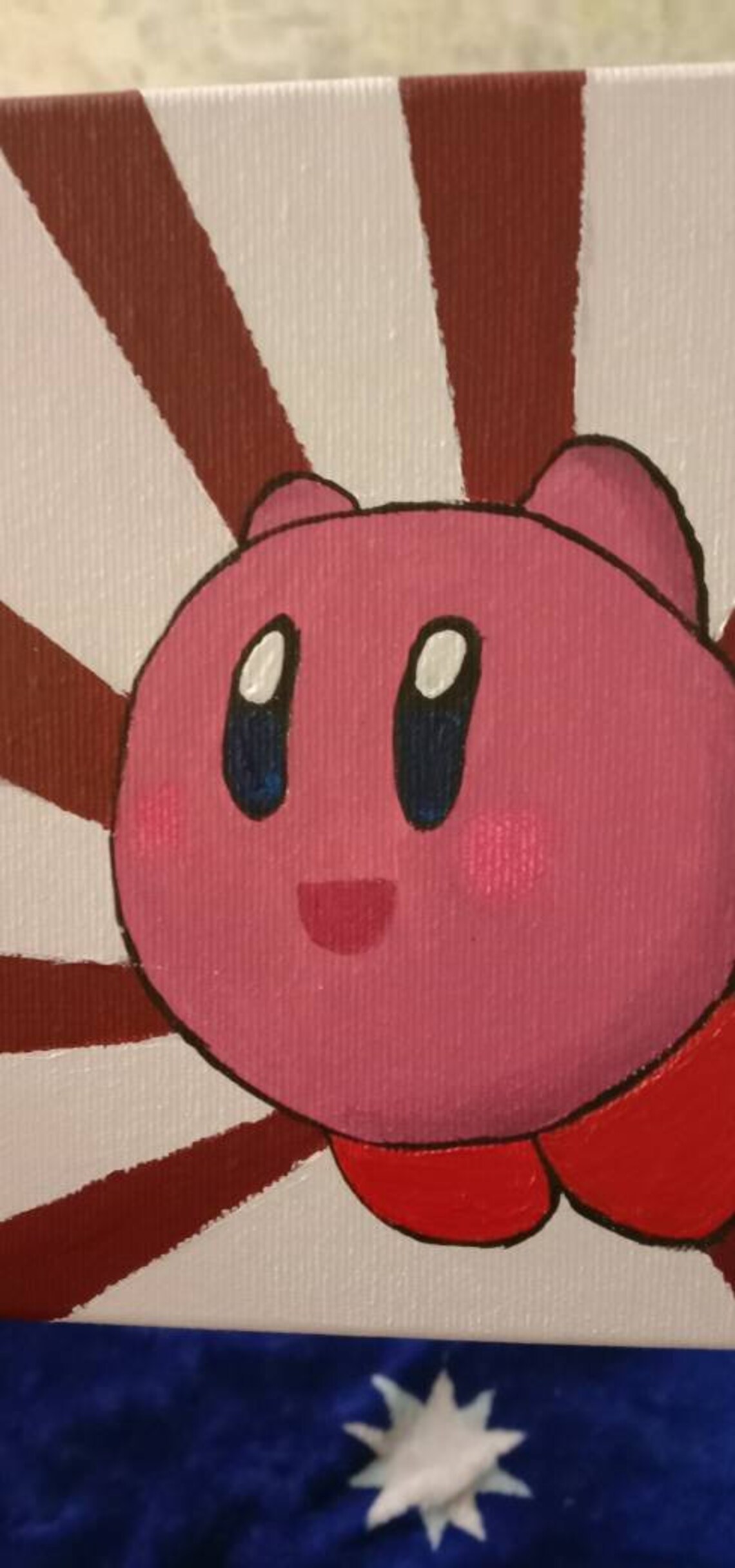Kirby painting on canvas. Acrylic painting. Game character. Etsy