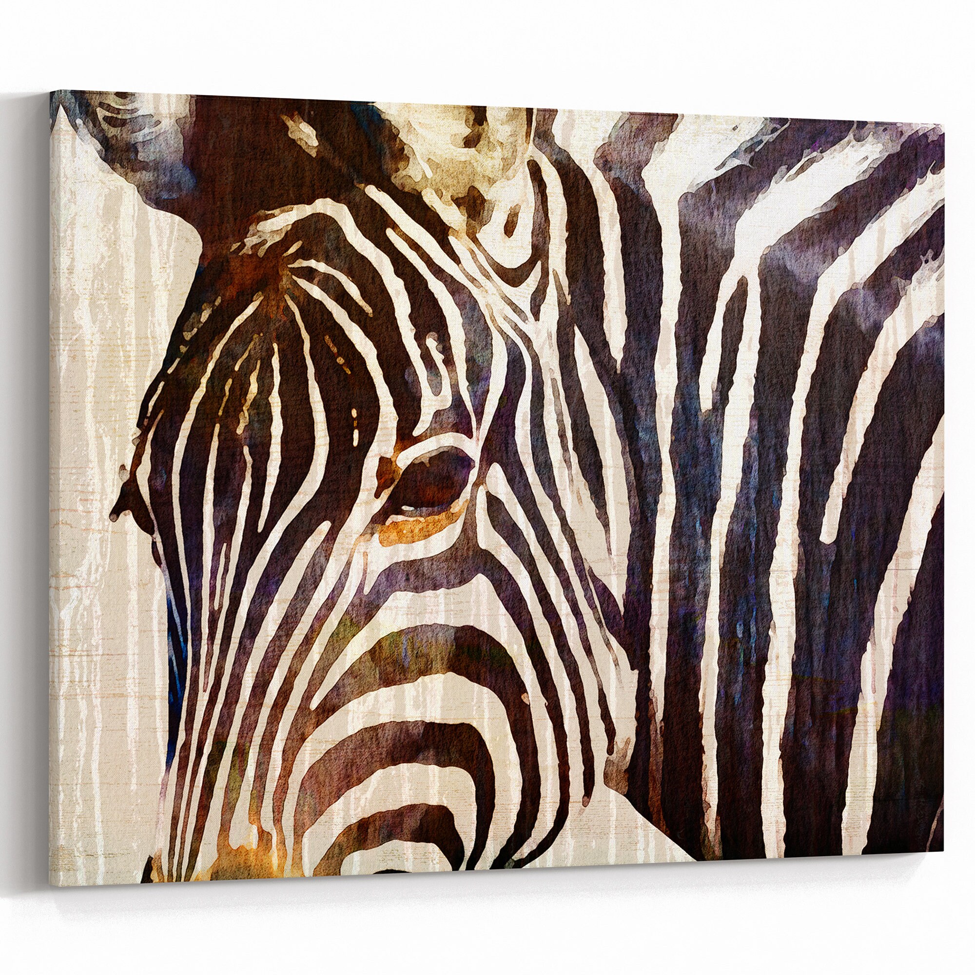 Zebra Wall Art Vintage African Safari Wall Decor Rustic Chic Etsy