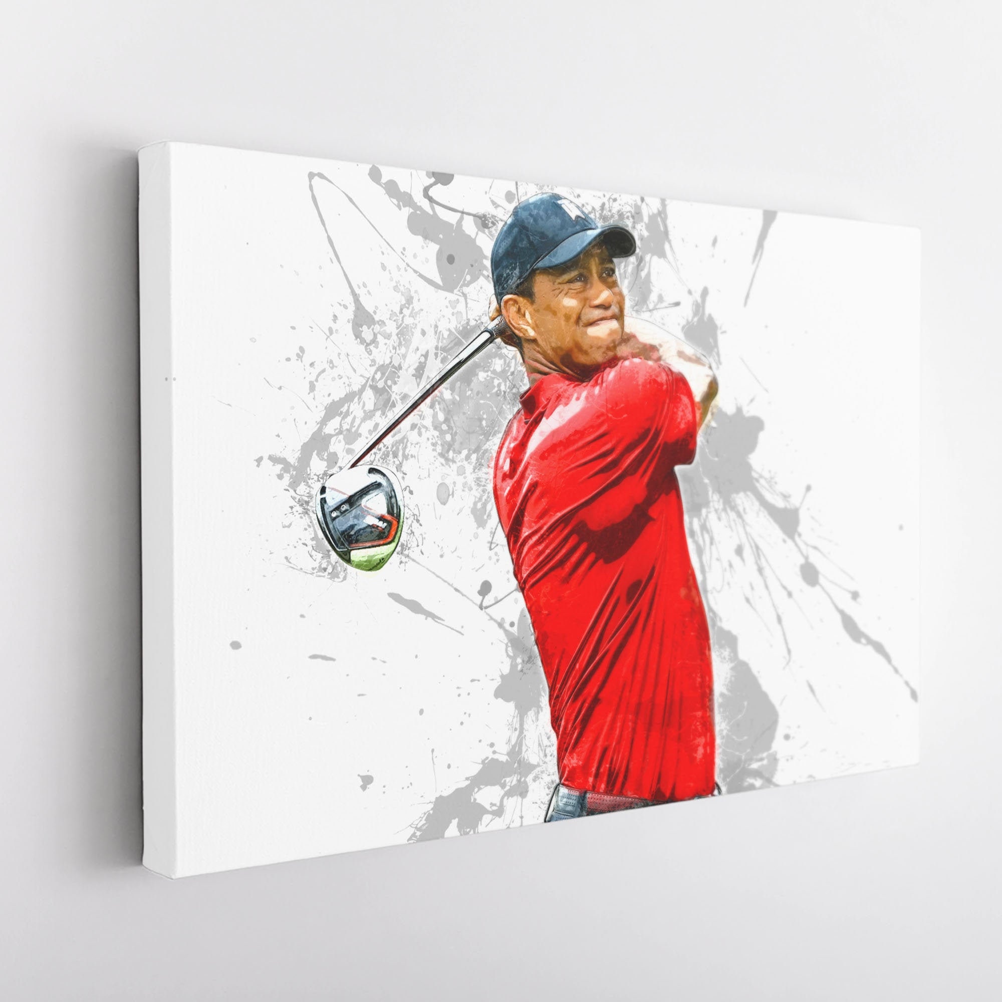 Tiger Woods Canvas Wall Art Tiger Woods Golf Swing Splatter Etsy