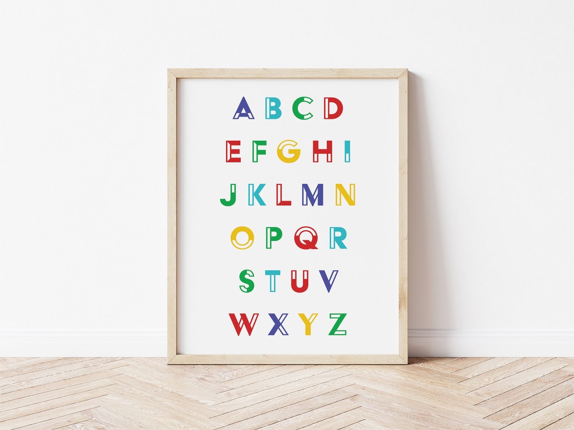 Alphabet imprimable Alphabet arc-en-ciel Décor de garderie ...
