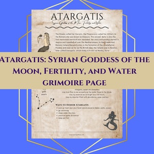 Atargatis Sumerian Goddess of Water, the Moon, Fertility Goddess Grimoire Book of Shadows PDF Download