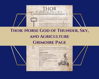 Thor Norse God of Thunder, Sky, Agriculture and Fatherhood Grimoire Page Book of Shadows PDF Download