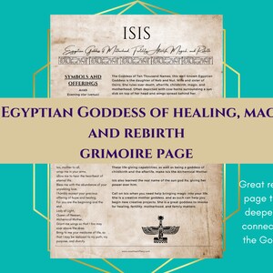 Isis Egyptian Goddess Grimoire Page Book of Shadows PDF download