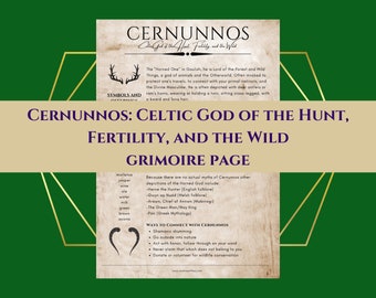 Cernunnos Celtic God of the Hunt, Fertility, and the Wild Grimoire Page Book of Shadows