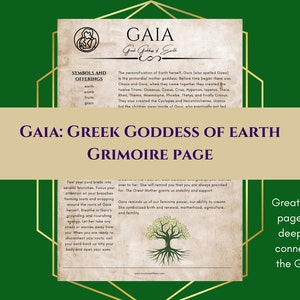 Gaia (Gaea) Greek Goddess of Earth Grimoire Page Book of Shadows PDF Download