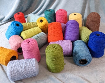 Fil de laine 100 % néo-zélandais dans un cône de 500 g pour pistolets à touffeter / aiguilles à poinçonner - 33 couleurs - tissu bricolage tissage fait main crochet tricot