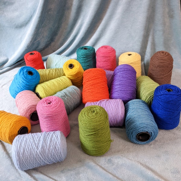 100% Neuseeland Wolle Garn auf 500g Spule für Tufting Guns / Punch Needles - 33 Farben- DIY Handmade Weben Häkeln Stricken Monk Cloth