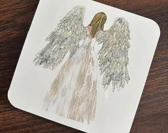 Angel Wings Drink Coaster: Cherub Barware, Table Protection Mat
