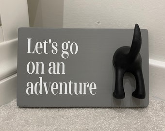 Grey Wooden Dog Lead Hook: Gift for Dog Lovers