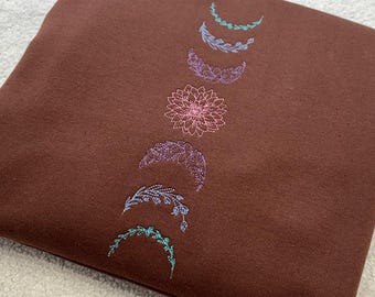 Moon Phases Embroidered Sweatshirt, Floral Celestial Hoodie, Witchy Lunar Jumper, Astrology Gift, Moon Lover Clothing