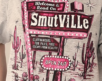 Smutville Book Lover T Shirt, Romance Reader Tee, BookTok Shirt, Spicy Book Club Gift, Funny Reading Shirt, Bookworm Present, TBR Lover Tee