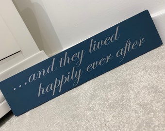 Happily Ever After Wooden Sign: Romantic Wedding Decor
