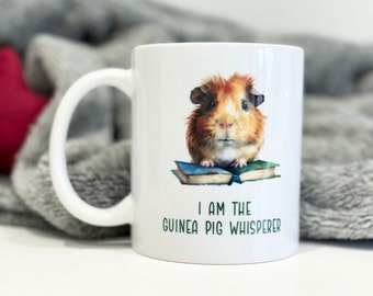 Guinea Pig Whisperer Coffee Mug, Funny Cavy Lover Gift, Small Pet Owner Cup, Animal Enthusiast Present, Cute Ceramic Drinkware