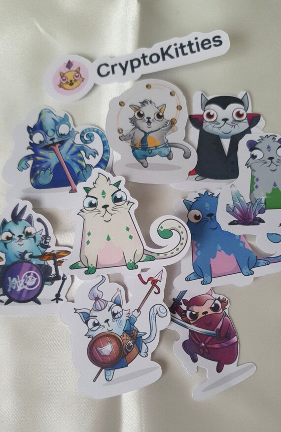 Set of 10 Crypto Kitties Cryptocurrency Stickers Kitten Etsy