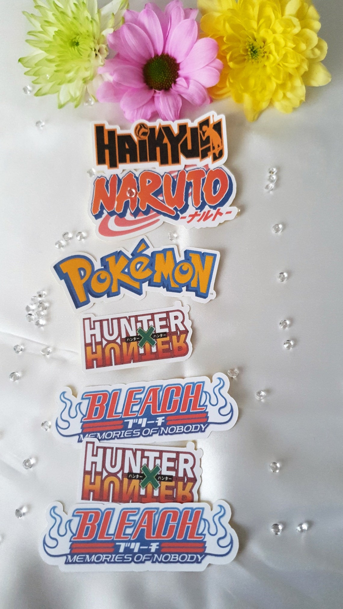 set of 5 anime stickers journal bullet journaling diary etsy