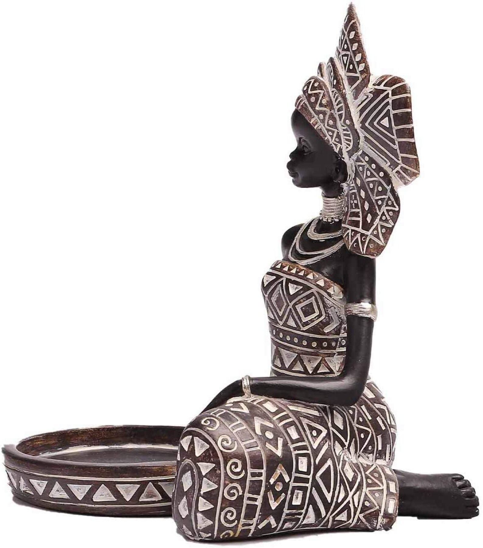 African Lady Figurine Candle Holder with African Tribal Totem Etsy